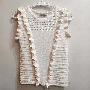 White + Warren Sleeveless Cotton Sweater Size Small